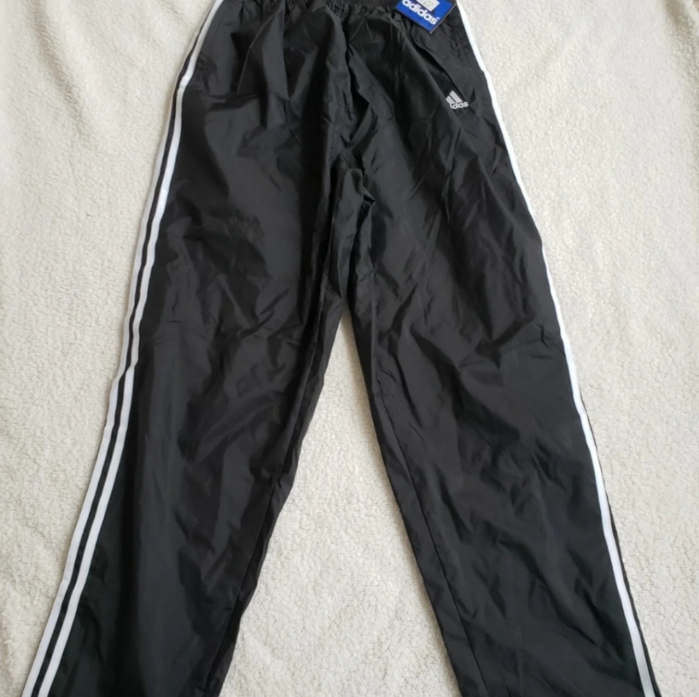 Adidas full snap lined pants size mens xl